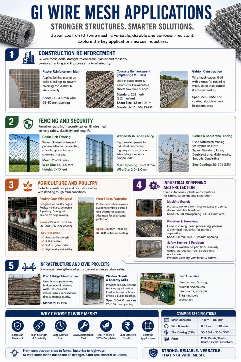 Mesh Application Example GI Wire Mesh Applications: Construction, Industrial & Agricultural Uses ...